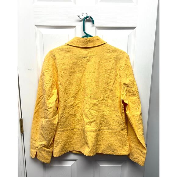 Coldwater Creek Yellow Orange Blazer, Textured Fabrick, Plus Size 16 - Picture 3 of 5